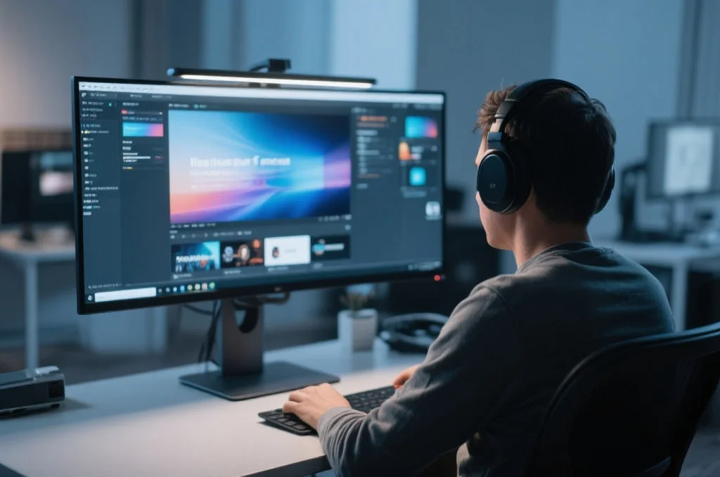 用户在桌面电脑上享受辉达的沉浸式娱乐体验